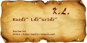 Kozó László névjegykártya